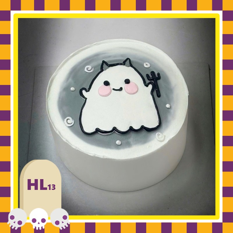 Bánh kem Halloween HL13 con ma đáng iu