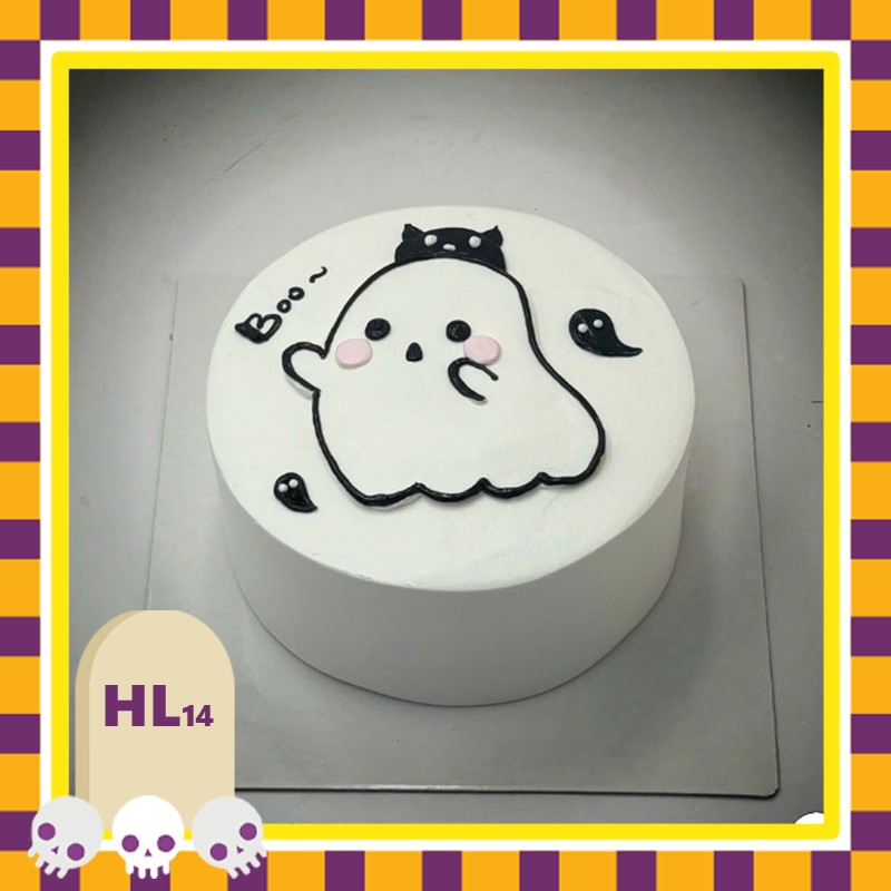 Bánh kem Halloween HL14 con ma dễ thương