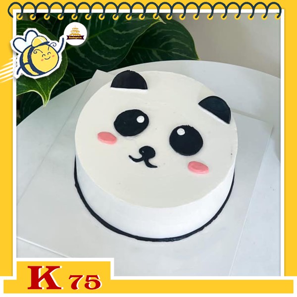 Bánh sinh nhật mini K75 tạo hình mặt gấu trúc cute hết nấc