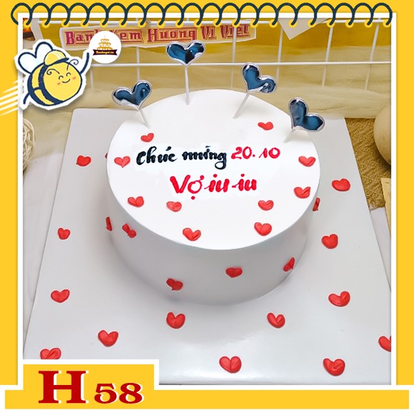 Bánh kem phụ nữ 20/10 H58 đơn giản đẹp tặng mẹ, người yêu