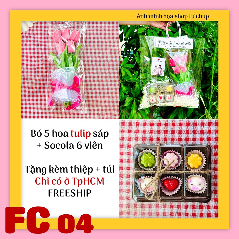 Set combo socola và hoa sáp tulip FC04 valentine