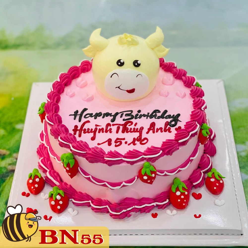 Mẫu bánh sinh nhật đẹp BN55 cho bé tạo hình con thú nổi 3D con giáp