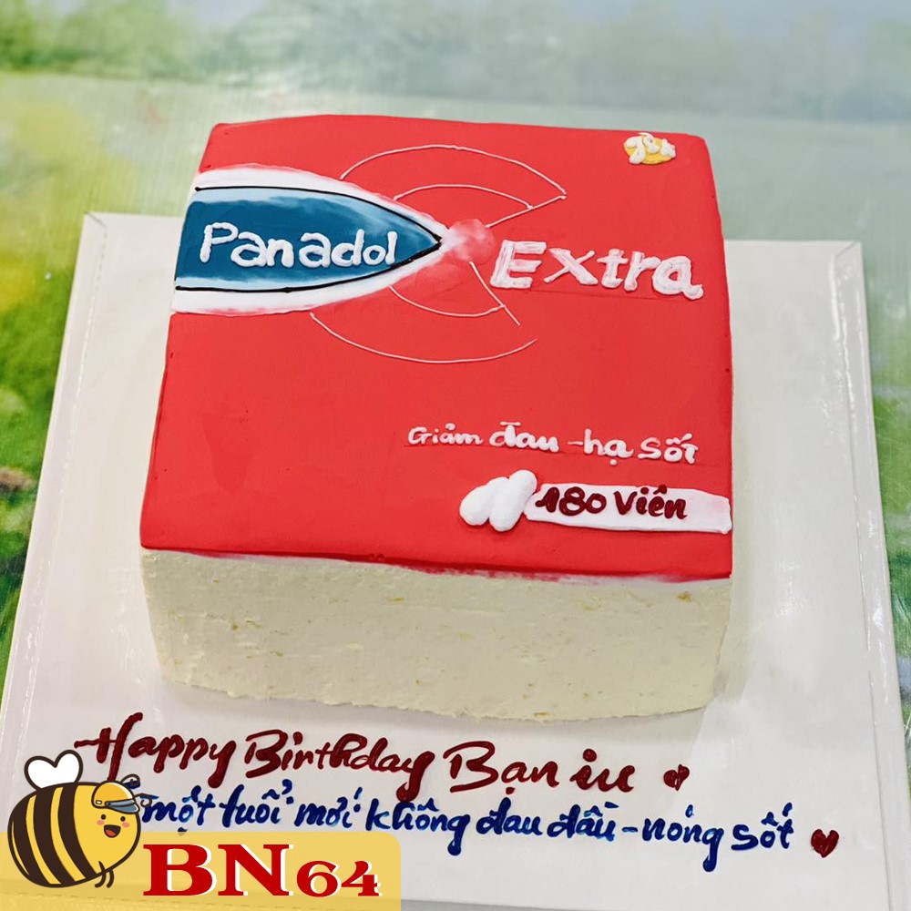 Mẫu bánh sinh nhật đẹp BN64 tạo hình vỉ thuốc cho đồng nghiệp làm văn phòng hay nhức đầu