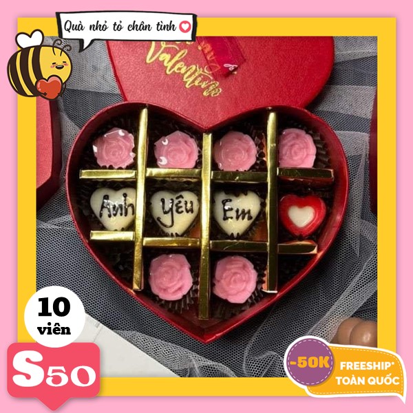 Hộp socola valentine S50 10 viên - Chocolate chất lượng giao tận nhà