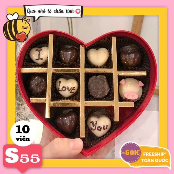 Hộp socola valentine S55 10 viên - Chocolate chất lượng giao tận nhà