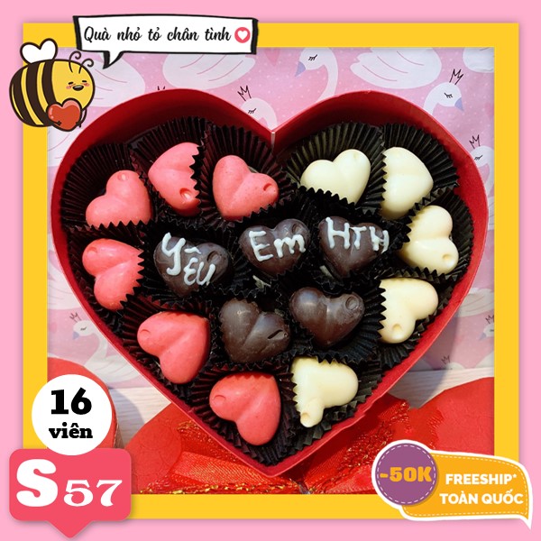 Hộp socola valentine S57 16 viên - Chocolate chất lượng giao tận nhà