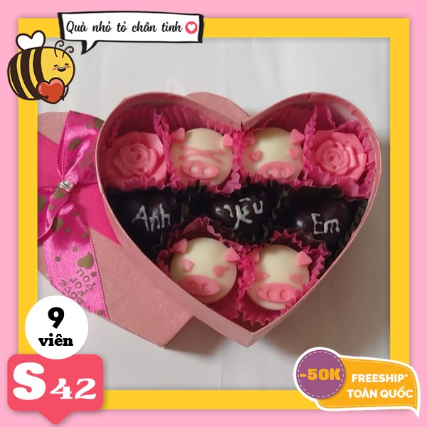 Hộp socola valentine S42 9 viên - Chocolate chất lượng giao tận nhà