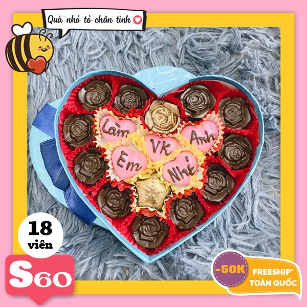 Hộp socola valentine S60 18 viên - Chocolate chất lượng giao tận nhà