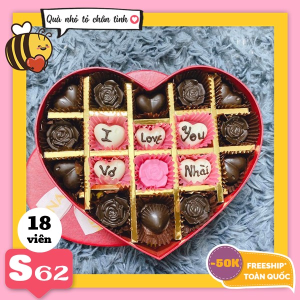 Hộp socola valentine S62 18 viên - Chocolate chất lượng giao tận nhà