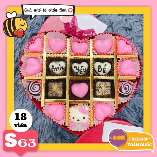 Hộp socola valentine S63 18 viên - Chocolate chất lượng giao tận nhà
