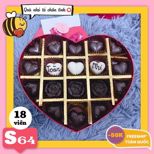 Hộp socola valentine S64 18 viên - Chocolate chất lượng giao tận nhà