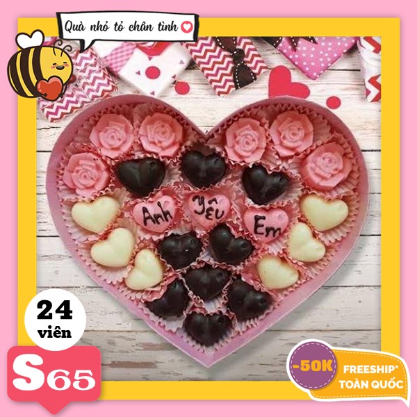Hộp socola valentine S65 24 viên - Chocolate chất lượng giao tận nhà