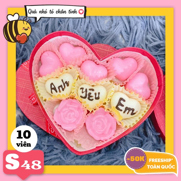 Hộp socola valentine S48 10 viên - Chocolate chất lượng giao tận nhà