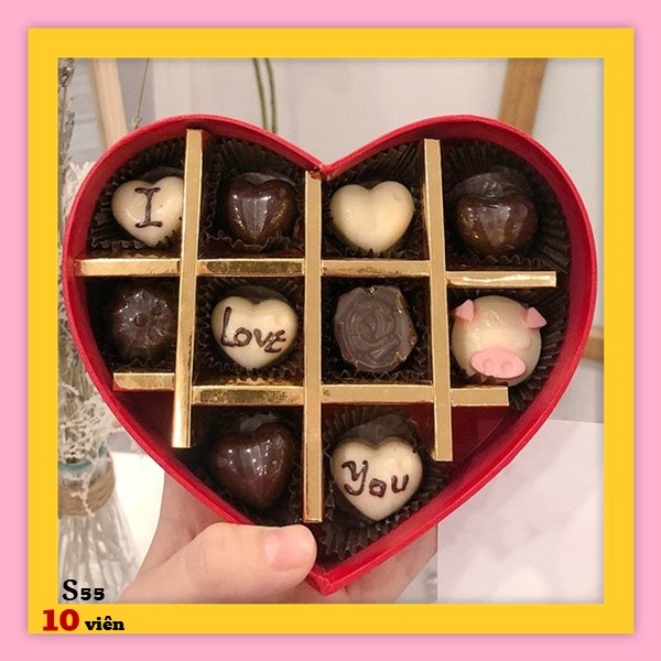 Hộp socola valentine S55 10 viên - Chocolate chất lượng giao tận nhà