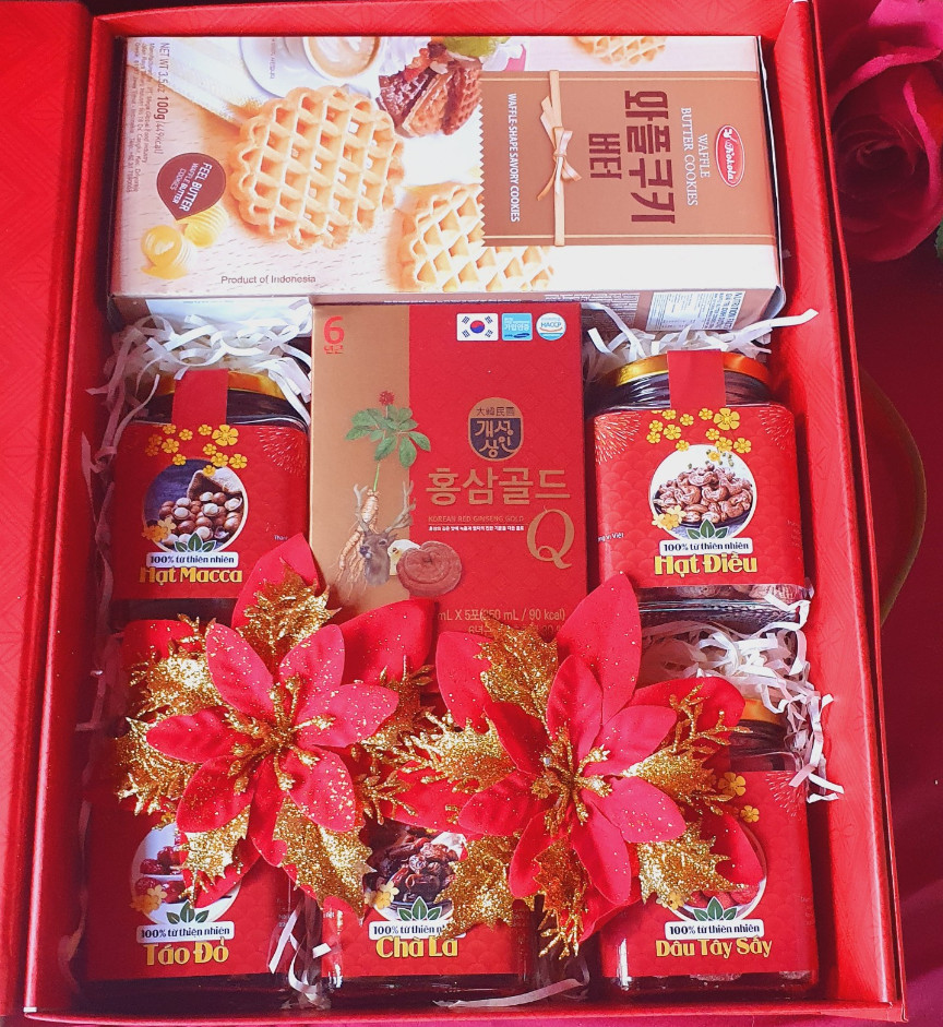 T101 Bánh Kokola, Sâm Nhung Hươu Q6, 5 hũ hạt dinh dưỡng