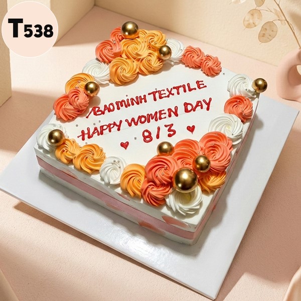 Bánh kem 8/3 T538 sắc cam nhiệt huyết tri ân tập thể nhân viên nữ
