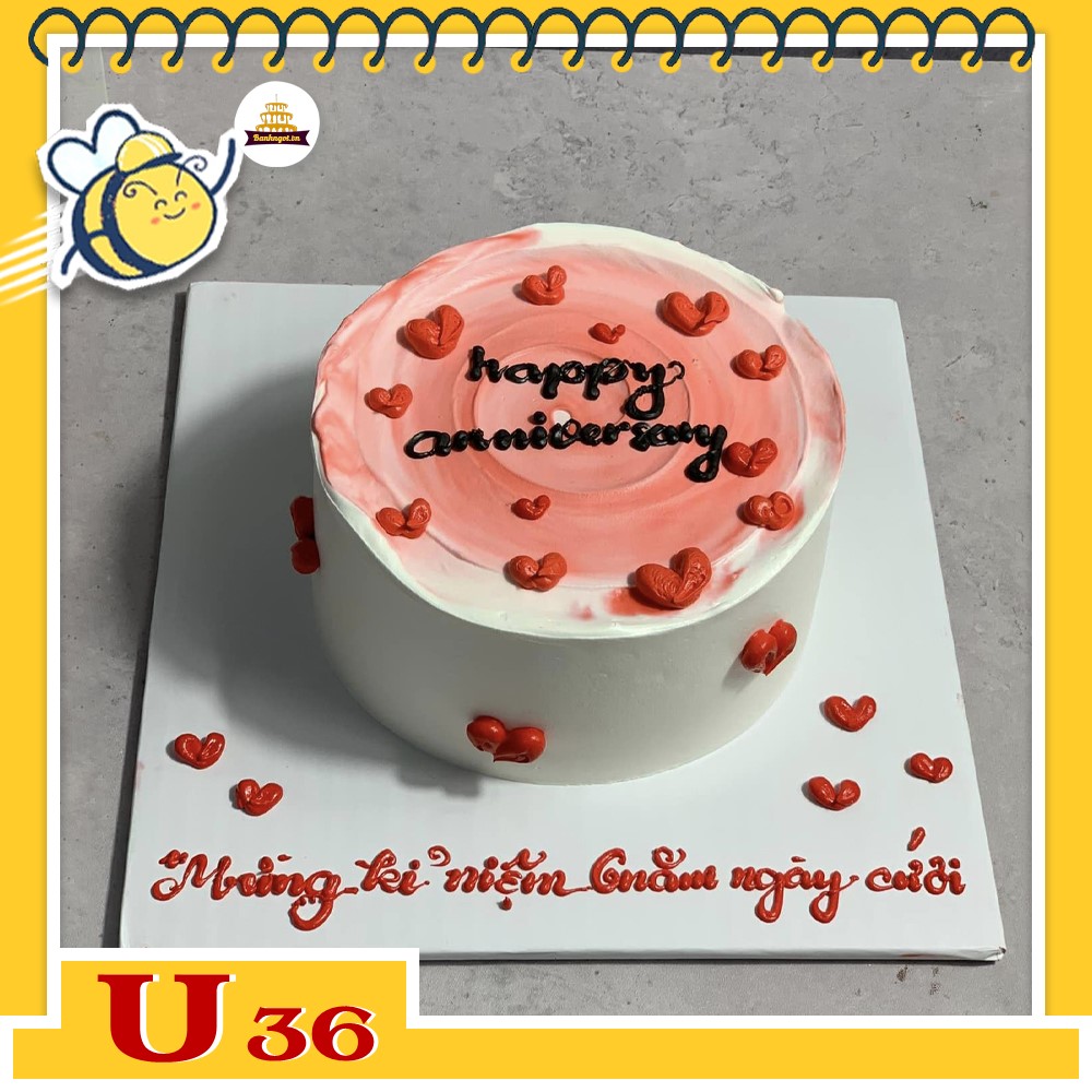 Bánh kem U36 bánh sinh nhật mini nhiều trái tim ngọt ngào
