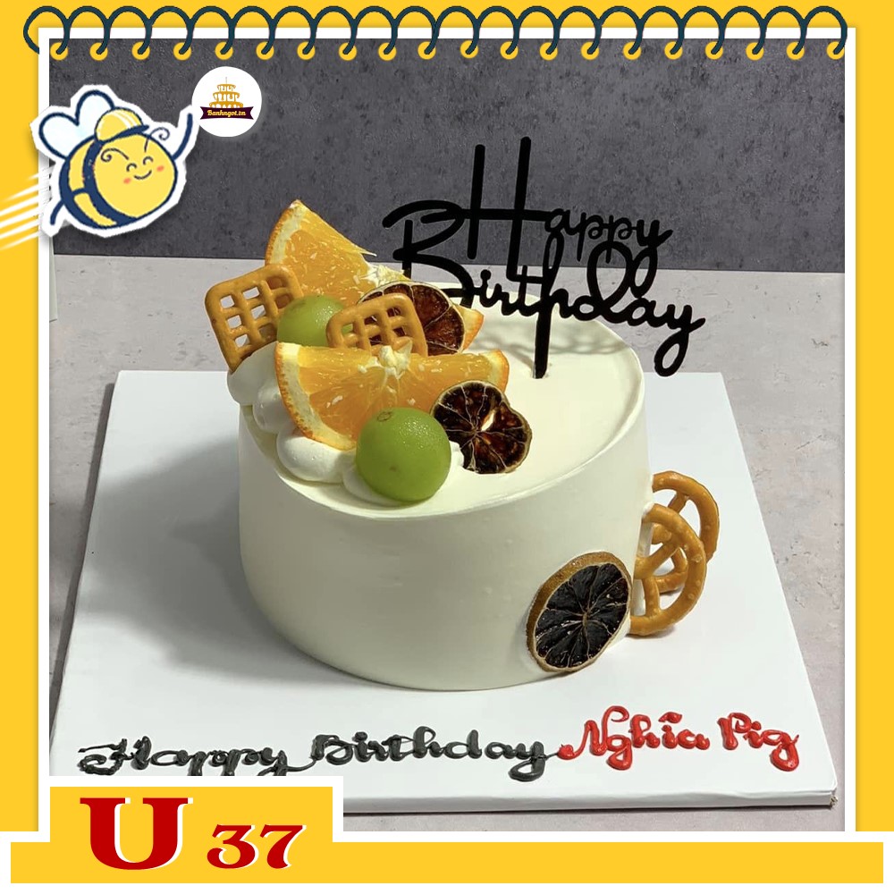 Bánh kem U37 bánh sinh nhật mini trái cây theo mùa