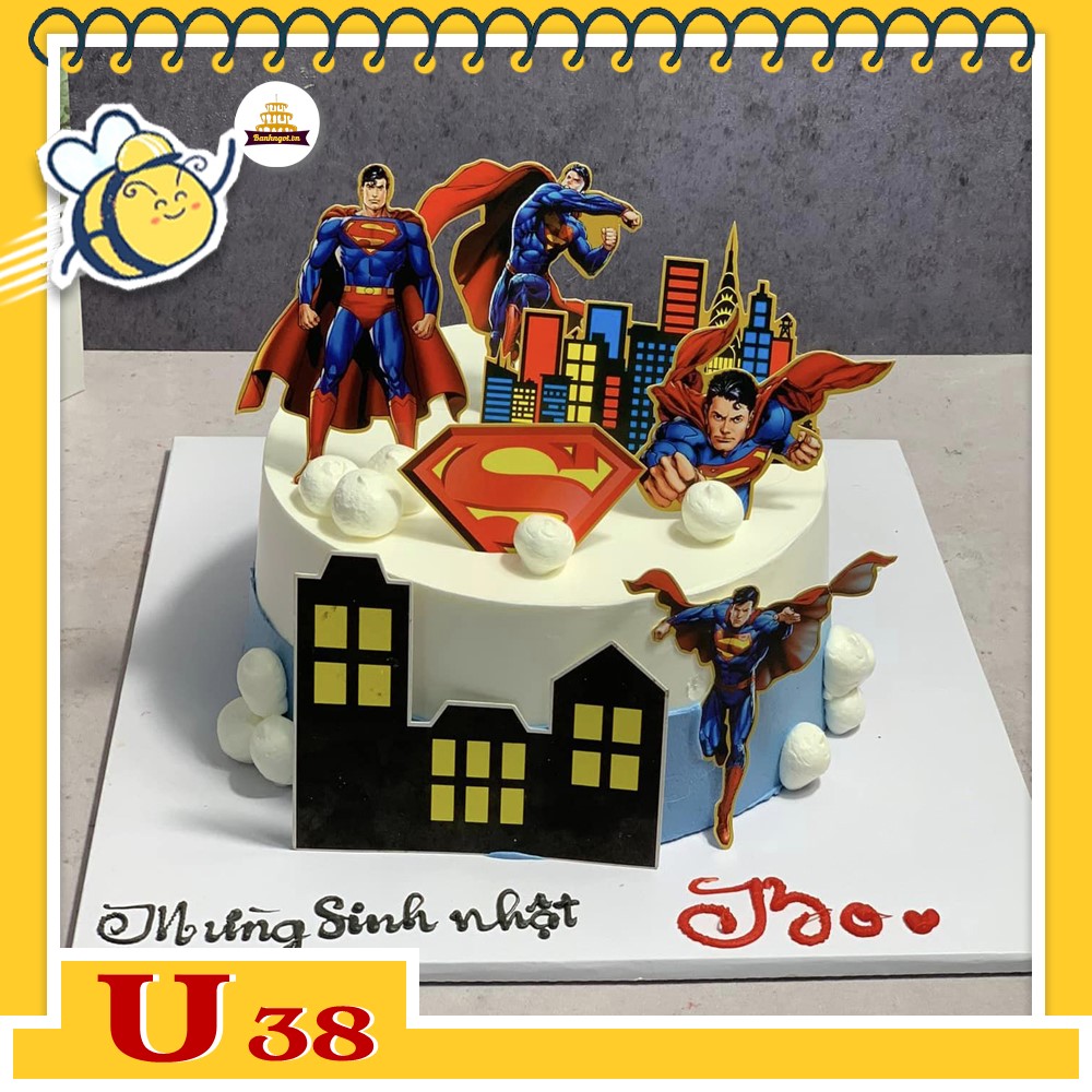 Bánh kem U38 bánh sinh nhật mini siêu nhân người nhện bé trai
