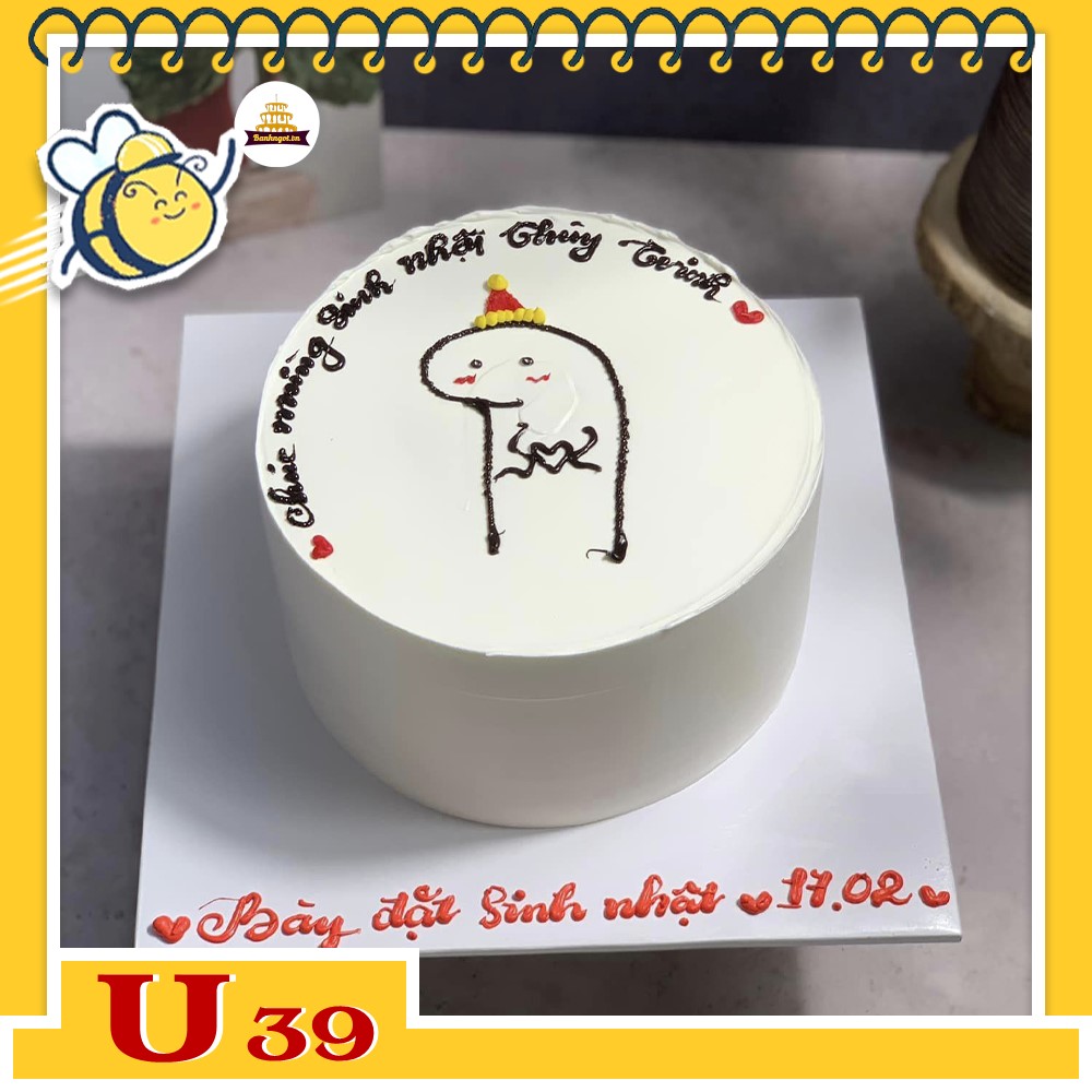 Bánh kem U39 bánh sinh nhật mini vẽ hình dễ thương tặng bạn bè
