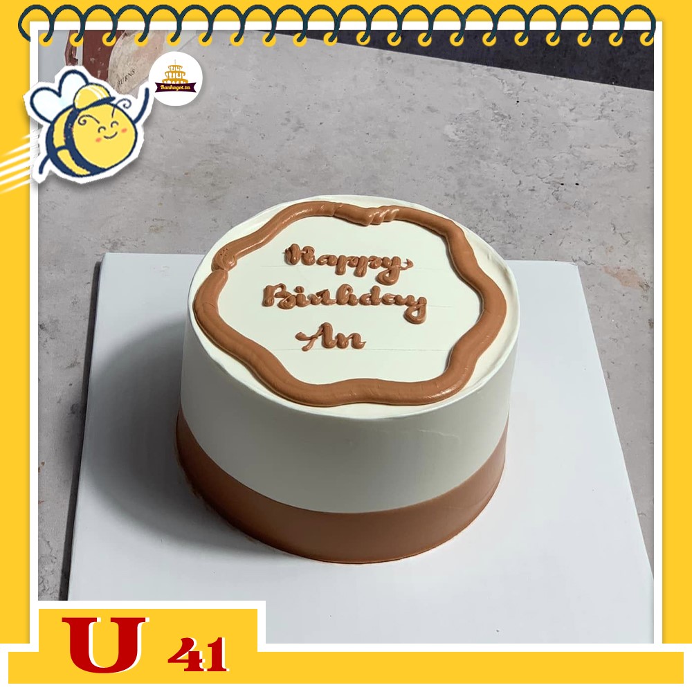Bánh kem U41 bánh sinh nhật mini phong cách đơn giản màu trầm
