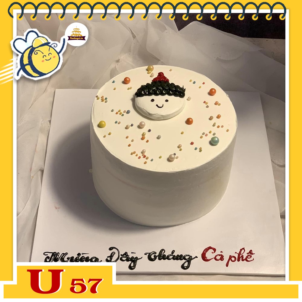Bánh kem U57 bánh sinh nhật mini vẽ khuông mặt trai hàn quốc cư tê