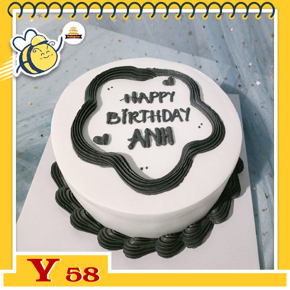 Bánh kem Y58 sinh nhật người yêu phong cách đơn giản màu trầm