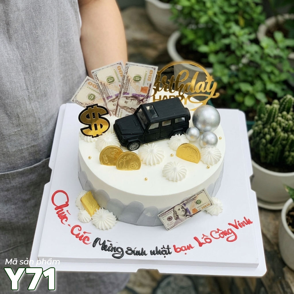Bánh kem Y71 bánh sinh nhật phụ kiện xe ô tô sang chảnh