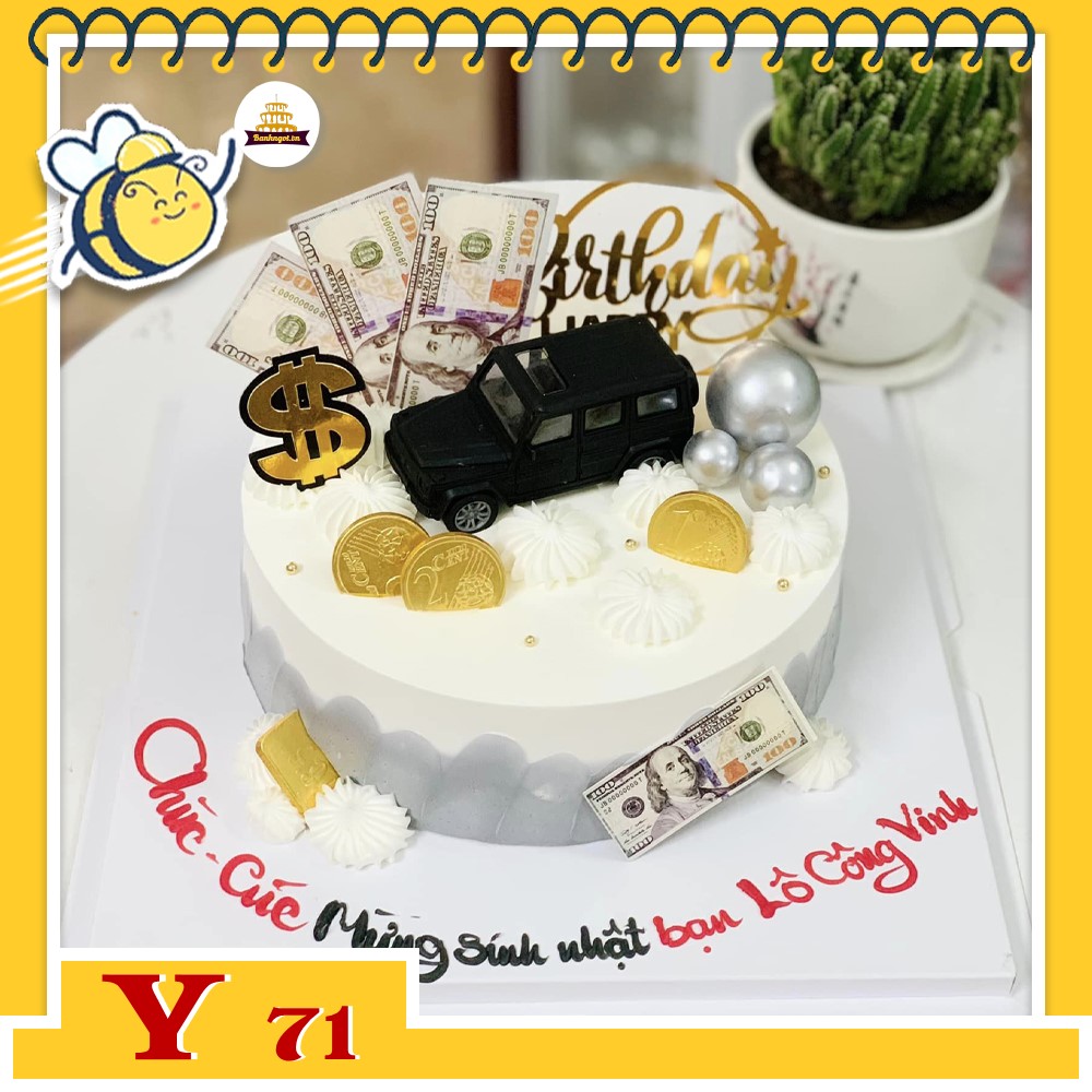 Bánh kem Y71 bánh sinh nhật phụ kiện xe ô tô sang chảnh