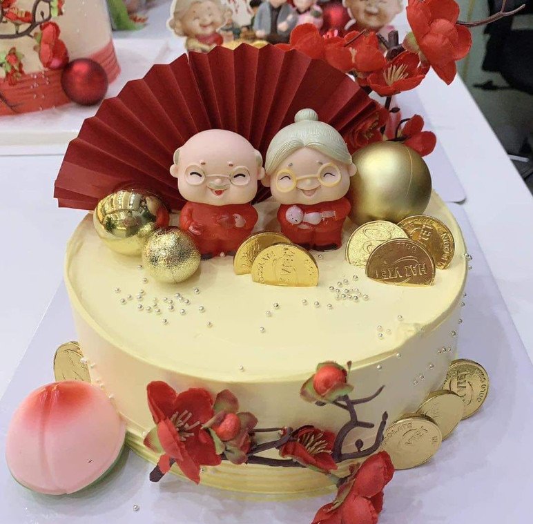 Bánh kem mừng thọ ông bà mẫu mới 2023 MT22