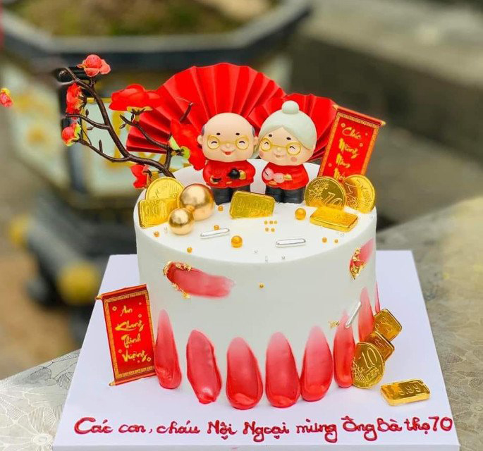 Bánh kem mừng thọ ông bà mẫu mới 2023 MT25