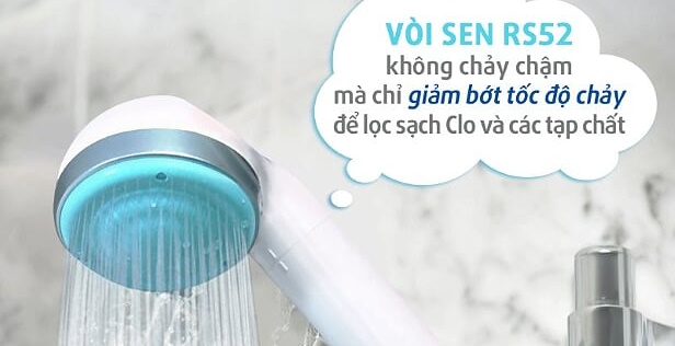 Vì sao vòi sen tắm khử Clo RS52 chảy chậm?