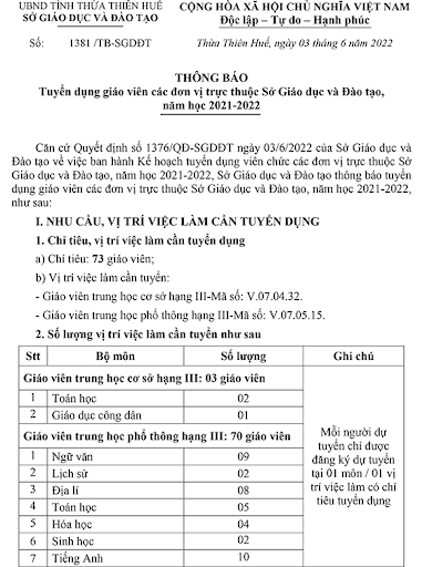 so-giao-duc-va-dao-tao-tinh-thua-thien-hue-tuyen-dung-giao-vien-nam-hoc-2021-2022