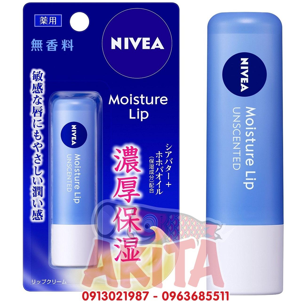 Nivea Moisture Lip - Unscented (không mùi)