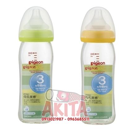 Bình sữa Pigeon thủy tinh 240ml