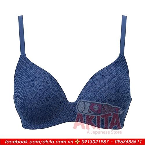 Áo lót Uniqlo không gọng siêu mềm mặt dệt hoa văn vuông (màu 68 blue)