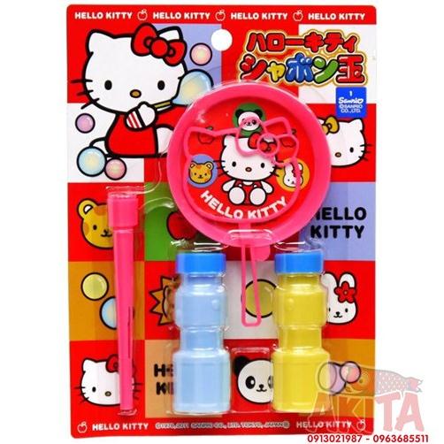 Set thổi bong bóng an toàn cho bé hình Hello Kitty