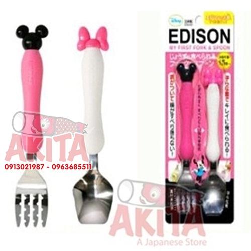 Bộ thìa dĩa ăn cho bé Minnie Mouse - Edison