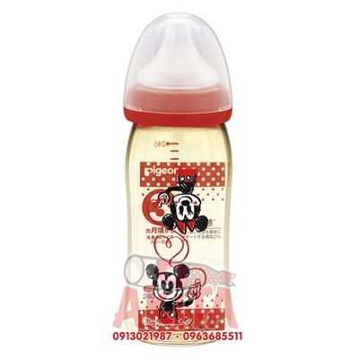 Bình sữa Pigeon họa tiết Mickey 240ml