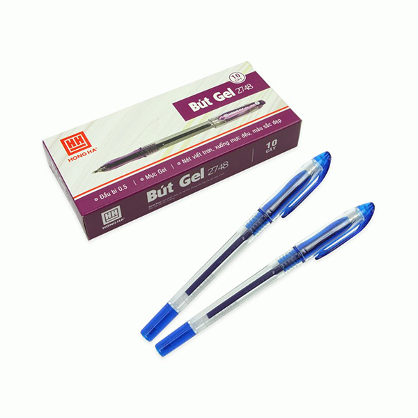 Bút gel 2748 Hồng Hà đầu bi 0.5mm 