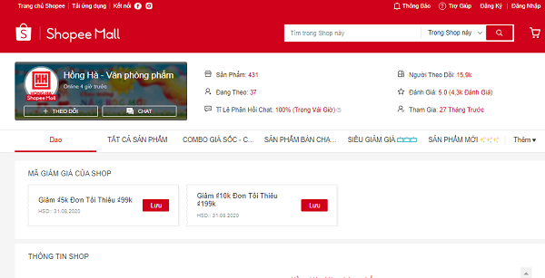 Bút máy Hồng Hà bán trên shopee