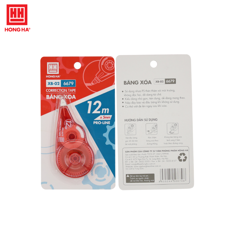 Băng xóa XB-02 Hồng Hà - 6679