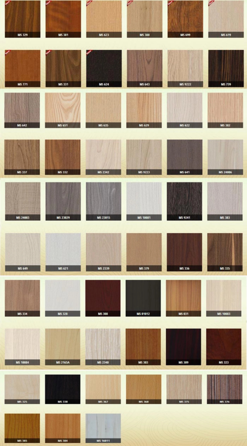 Bảng màu vân gỗ của vách ngăn LDV
