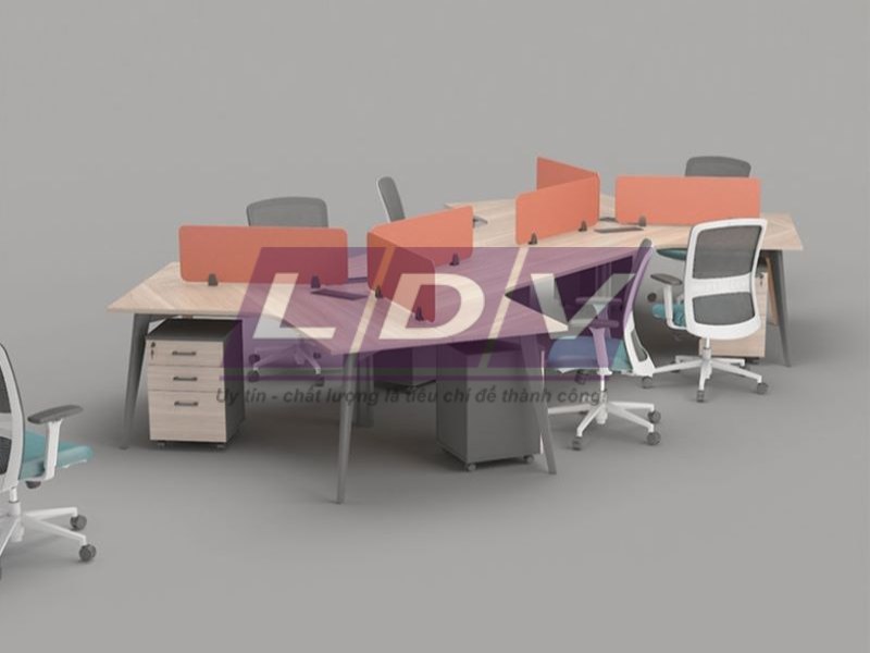 Ứng dụng module bàn làm việc 5 người 