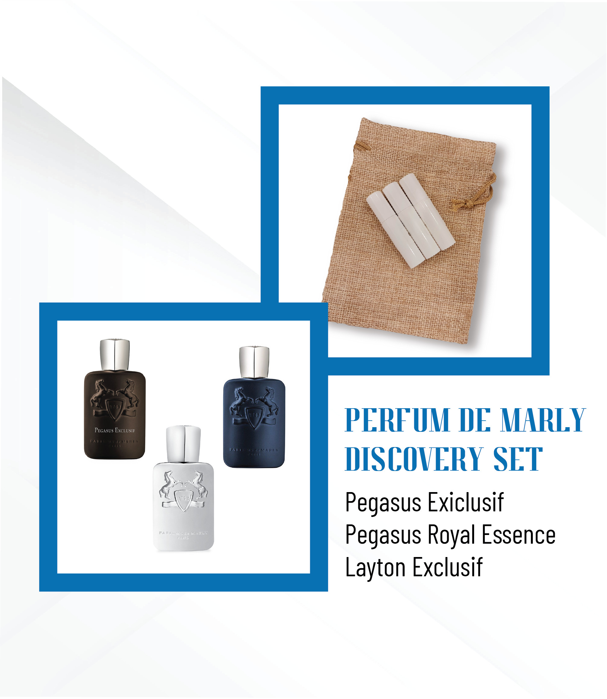 SET DISCOVERY PARFUMS DE MARLY NEW RELEASE ( Layton Exclusif 2ml + Pegasus Exclusif 2ml+Pegasus 2ml)