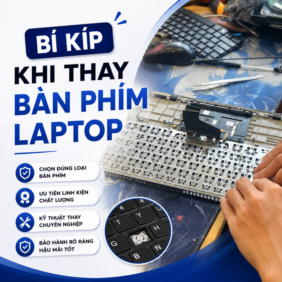 Bí kíp khi thay bàn phím laptop