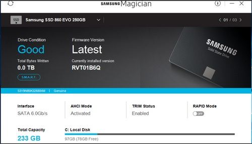 cách kiểm tra ổ cứng SSD samsung chính hãng