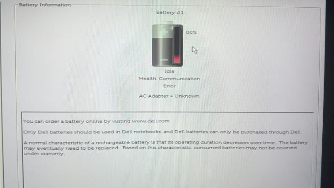 Pin báo yếu, Battery Status: Idle