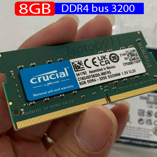 Ram 8gb laptop DDR4 bus 3200 Crucial
