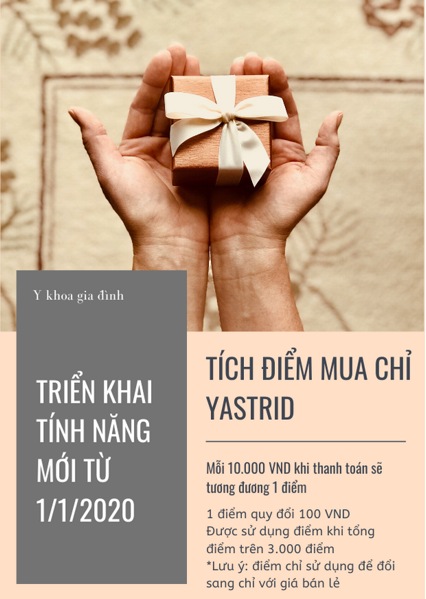 Thông tin tích điểm khi mua chỉ Yastrid
